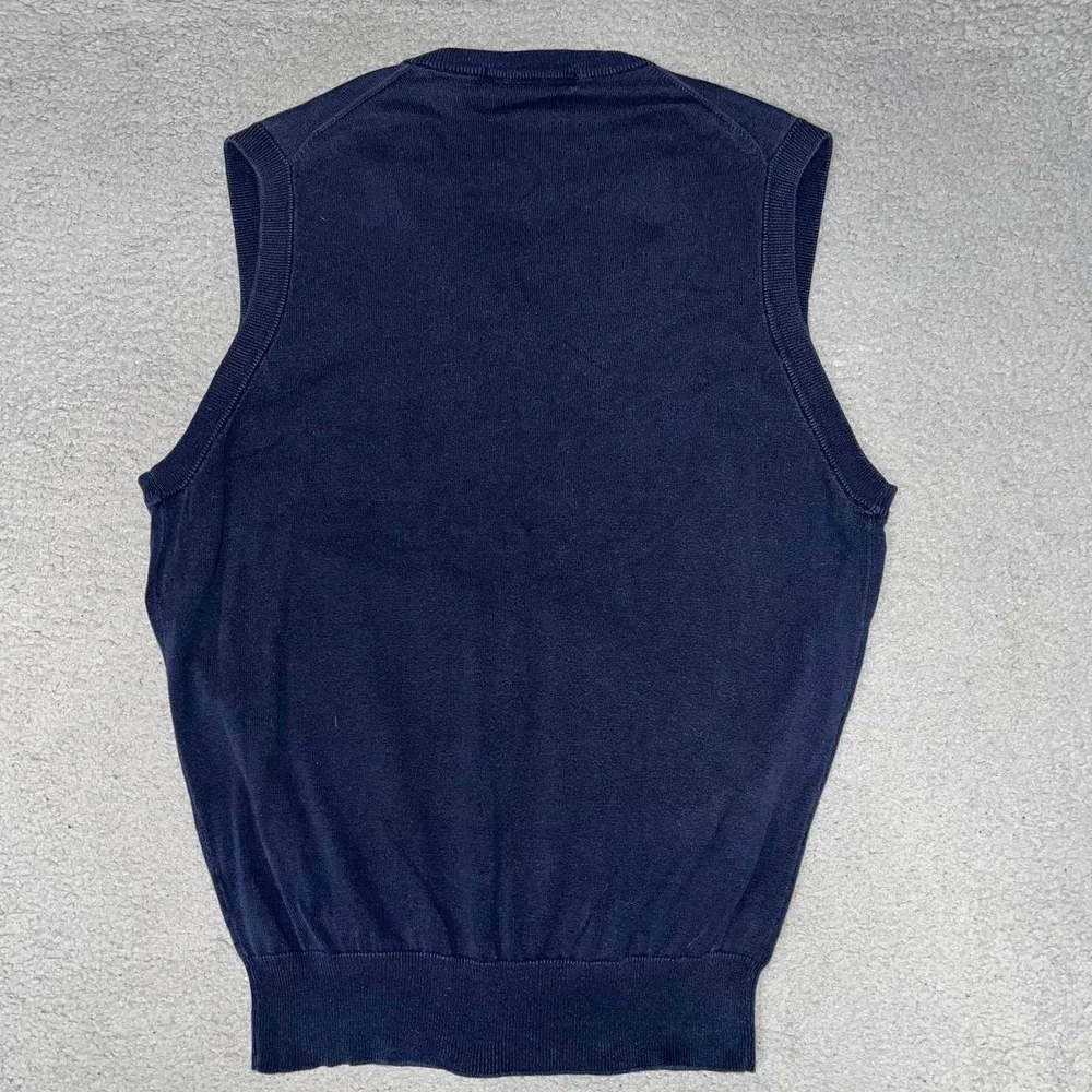 VTG Slazenger x The Masters Sweater Vest Men's Sz L Blue Embroider Golf Grandpa